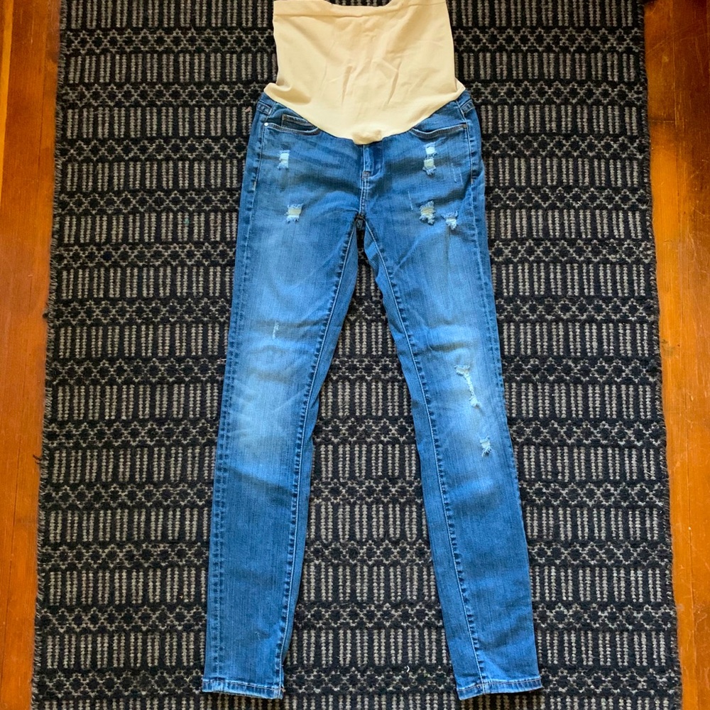 Pea in the Pod distressed skinny maternity jeans